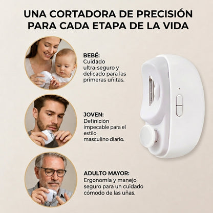 Cortauñas Eléctrico con Luz, Pulido y Lijado Automático, Recargable, para Manicura de Bebés y Adultos